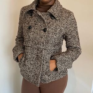 Tweed, A-line cropped pea coat